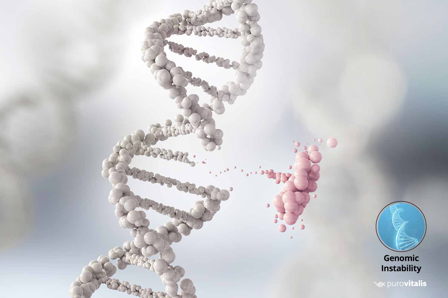 Billede af DNA-spiral, der går i stykker og mister sine data