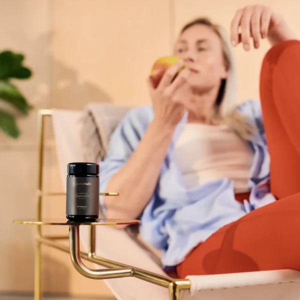 Liposomales Quercetin zur Unterstützung des Immunsystems und von Allergien. Bekämpft freie Radikale und seneszente Zellen.