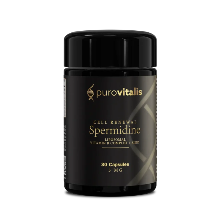 Integratore di Spermidina liposomiale, le capsule Spermidin Fusion contengono 5 mg di Spermidina ad alto dosaggio con aggiunta di vitamine.