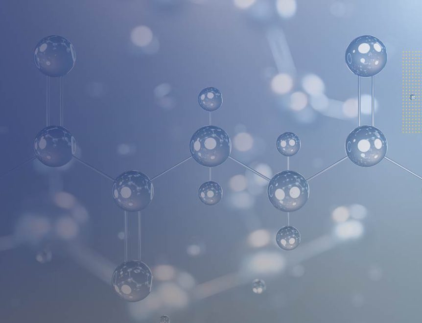 Qu'est-ce que le CA-AKG ? Représentation 3D de la molécule d'alpha-cétoglutarate, mettant en évidence sa structure complexe et ses liaisons atomiques.