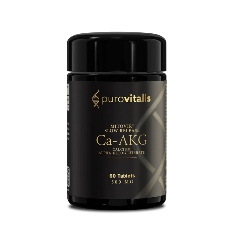 Acquisti l'integratore Calcium AKG da purovitalis. Compresse premium di Ca-AKG a lento rilascio, prodotte in Europa.