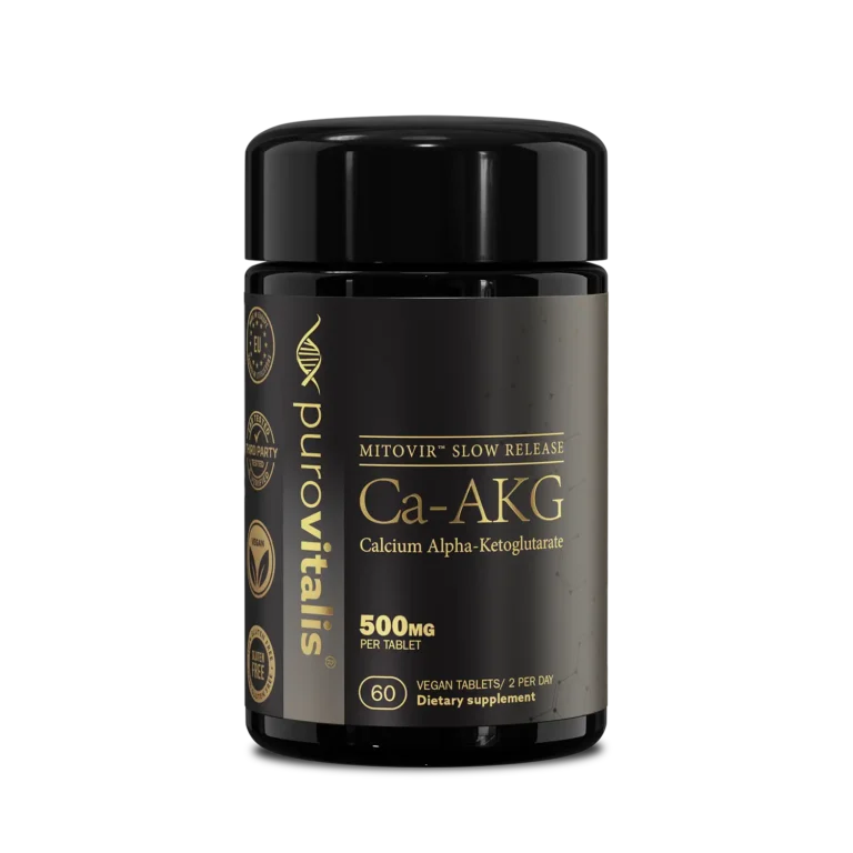Achetez le supplément Calcium AKG de purovitalis. Comprimés de Ca-AKG à libération lente de première qualité fabriqués en Europe.
