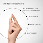 200 mg de Dihidroberberina, 20 veces más eficaz para la eliminación de la glucosa, 30 raciones, Cápsula vegana, Sin gluten