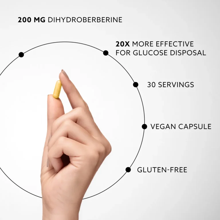 200 mg de Dihidroberberina, 20 veces más eficaz para la eliminación de la glucosa, 30 raciones, Cápsula vegana, Sin gluten