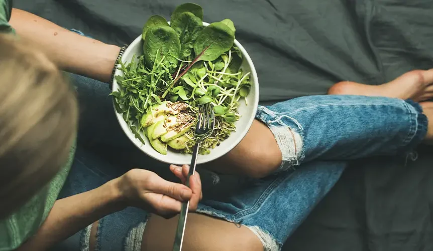 woman with a salad