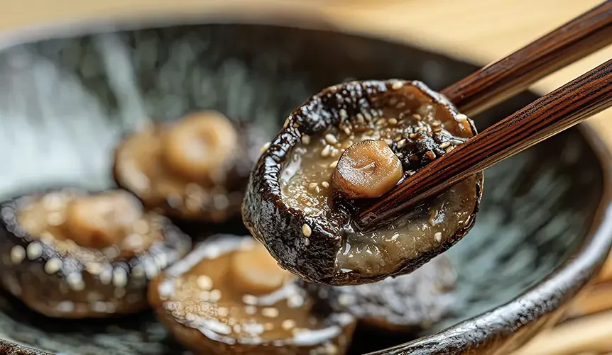 shiitake på en tallerken