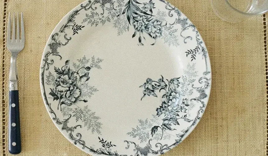 empty plate with a fork next to it