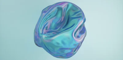 grafic of a cell in green, blue and purple colours