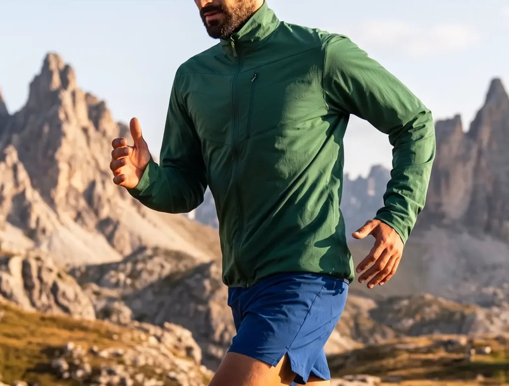man running in the mountains