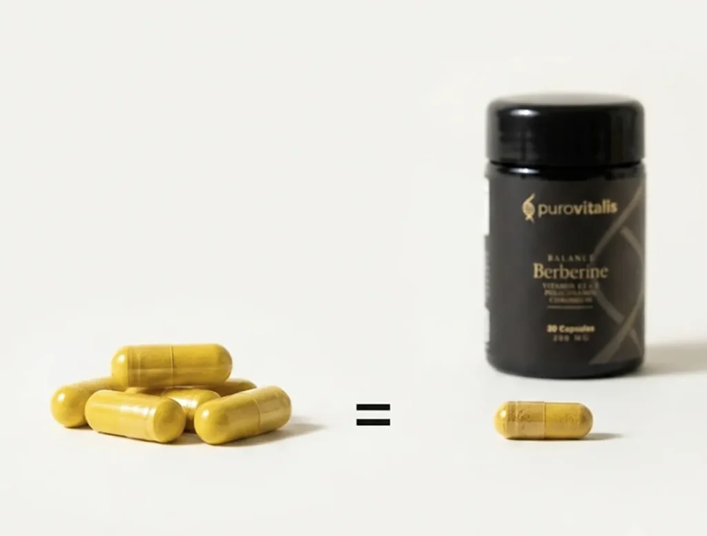 Dihydroberberine, 200mg 1 capsule instead of 6 berberine.